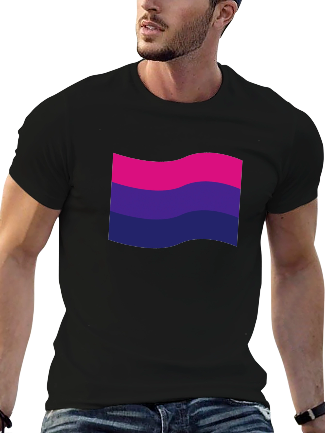 Bisexual Pride Flag T-Shirt - Black LGBTQ+ Tee
