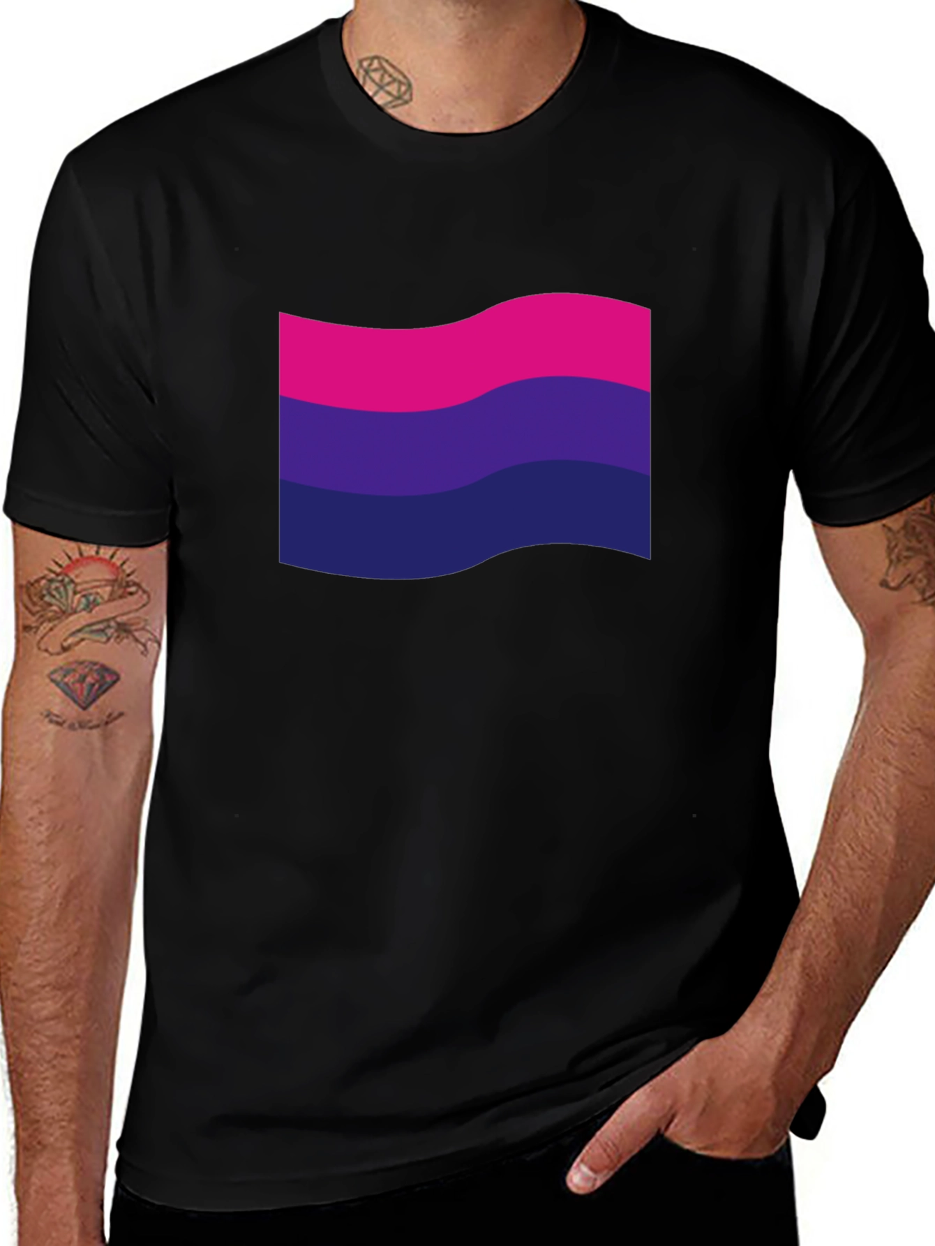 Bisexual Pride Flag T-Shirt - Black LGBTQ+ Tee