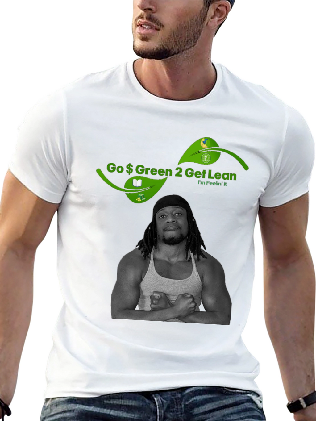 Go Green 2 Get Lean Black Graphic Tee