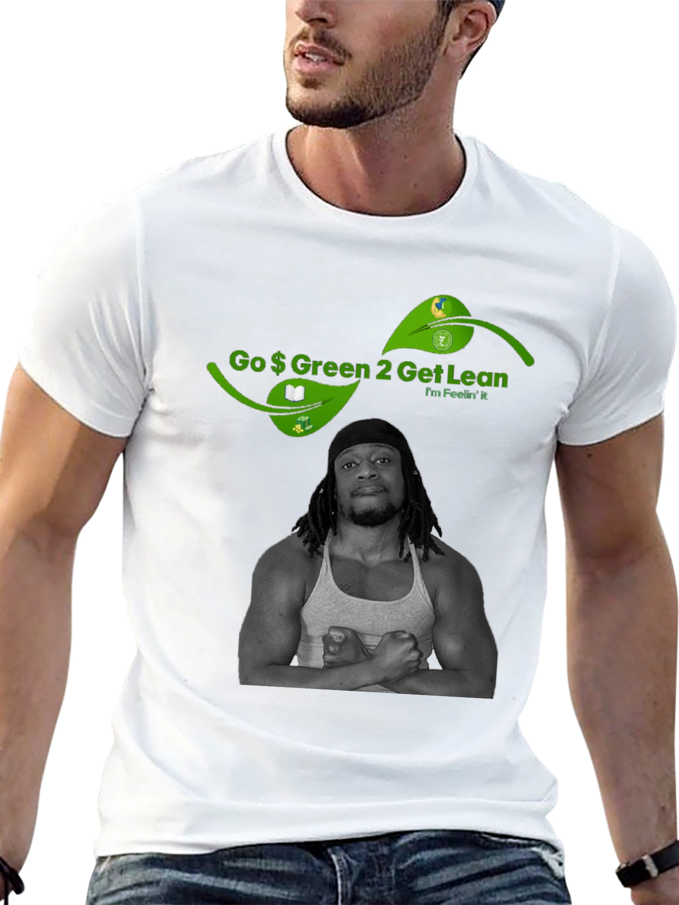 Go Green 2 Get Lean Black Graphic Tee