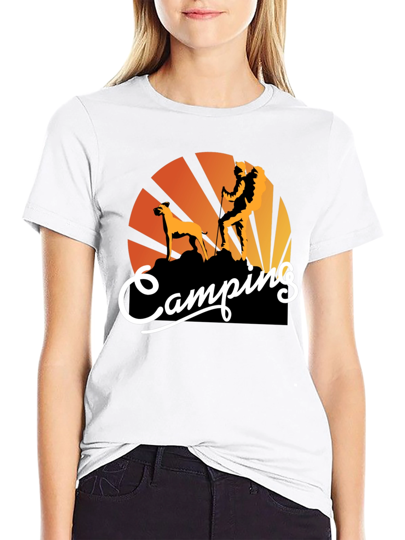 Camping Adventure Tee: Hiking Dog Graphic T-Shirt