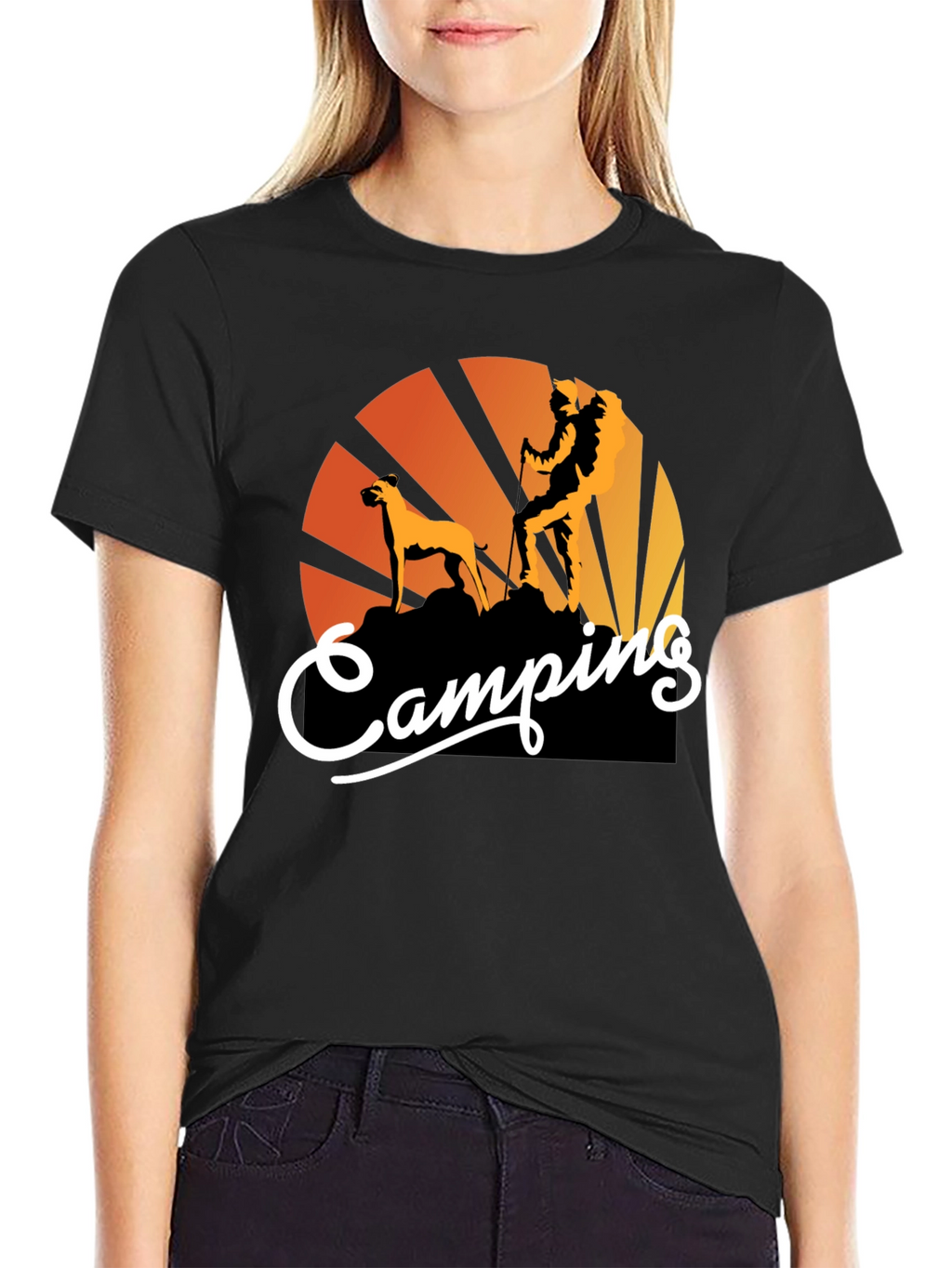 Camping Adventure Tee: Hiking Dog Graphic T-Shirt