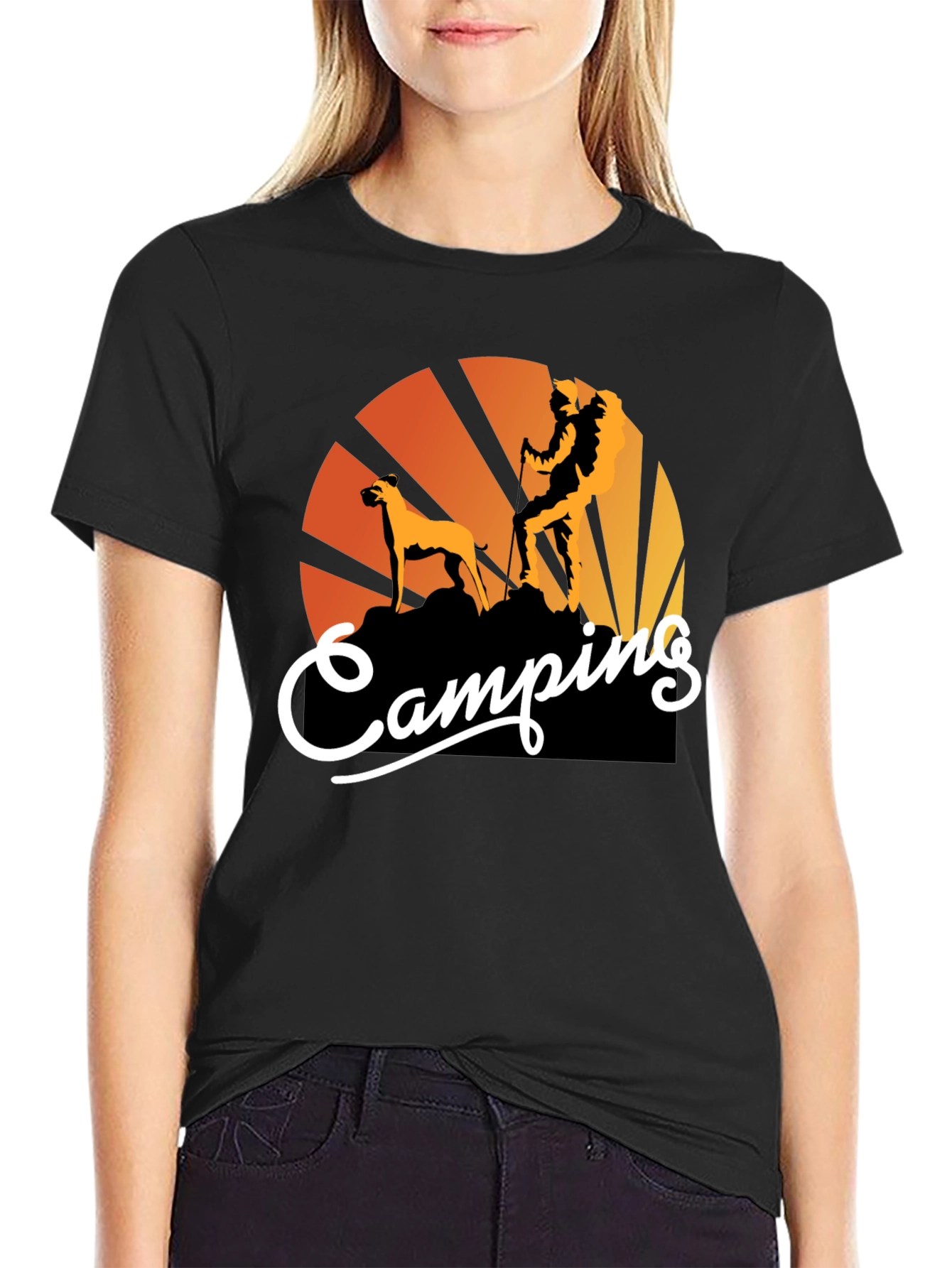 Camping Adventure Tee: Hiking Dog Graphic T-Shirt