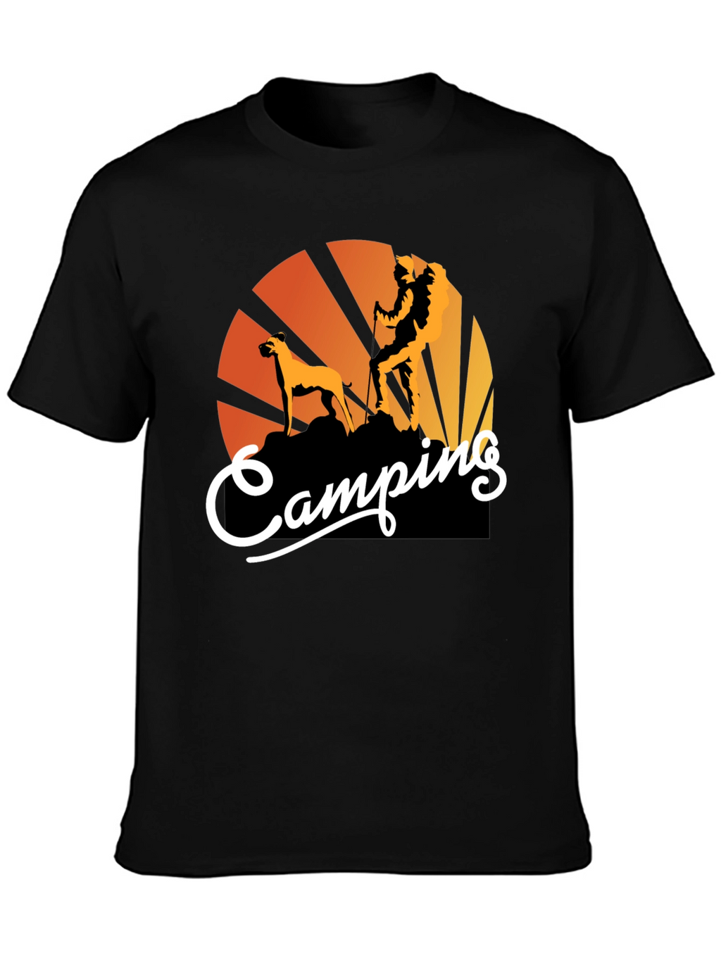 Camping Adventure Tee: Hiking Dog Graphic T-Shirt