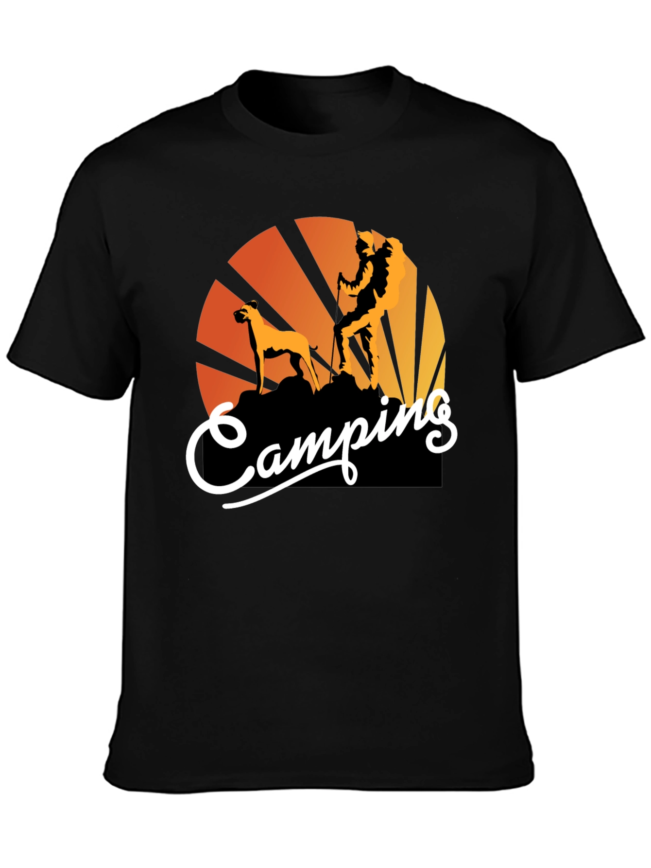 Camping Adventure Tee: Hiking Dog Graphic T-Shirt