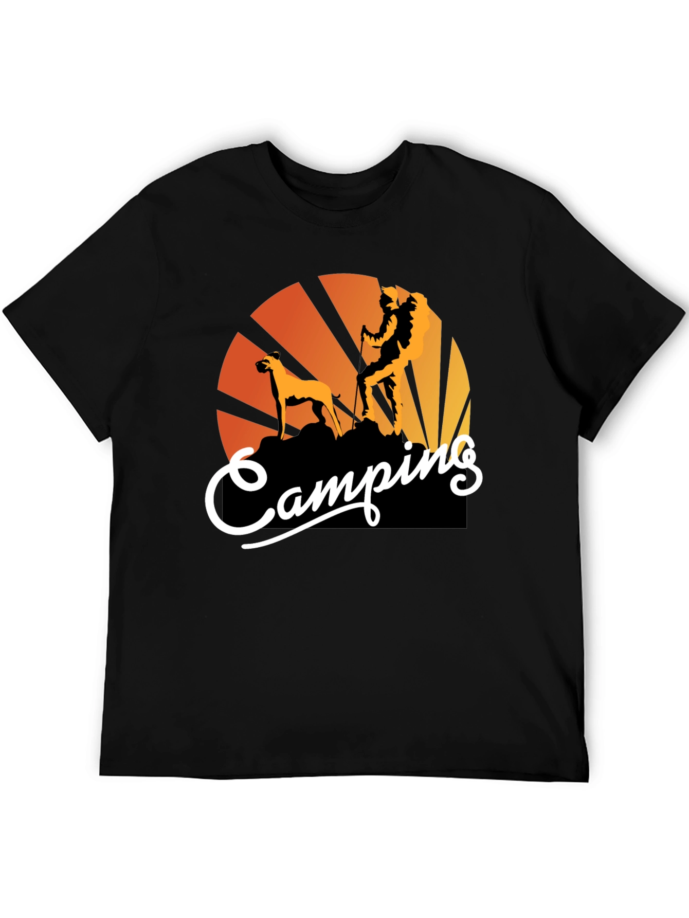 Camping Adventure Tee: Hiking Dog Graphic T-Shirt