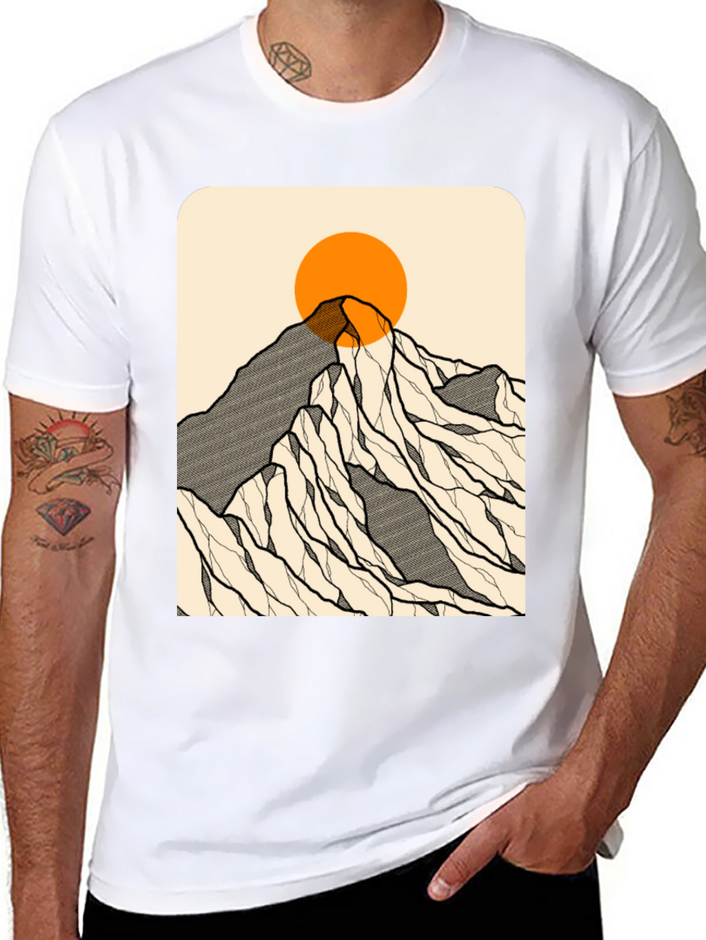 Mountain Peak Graphic Tee - Black