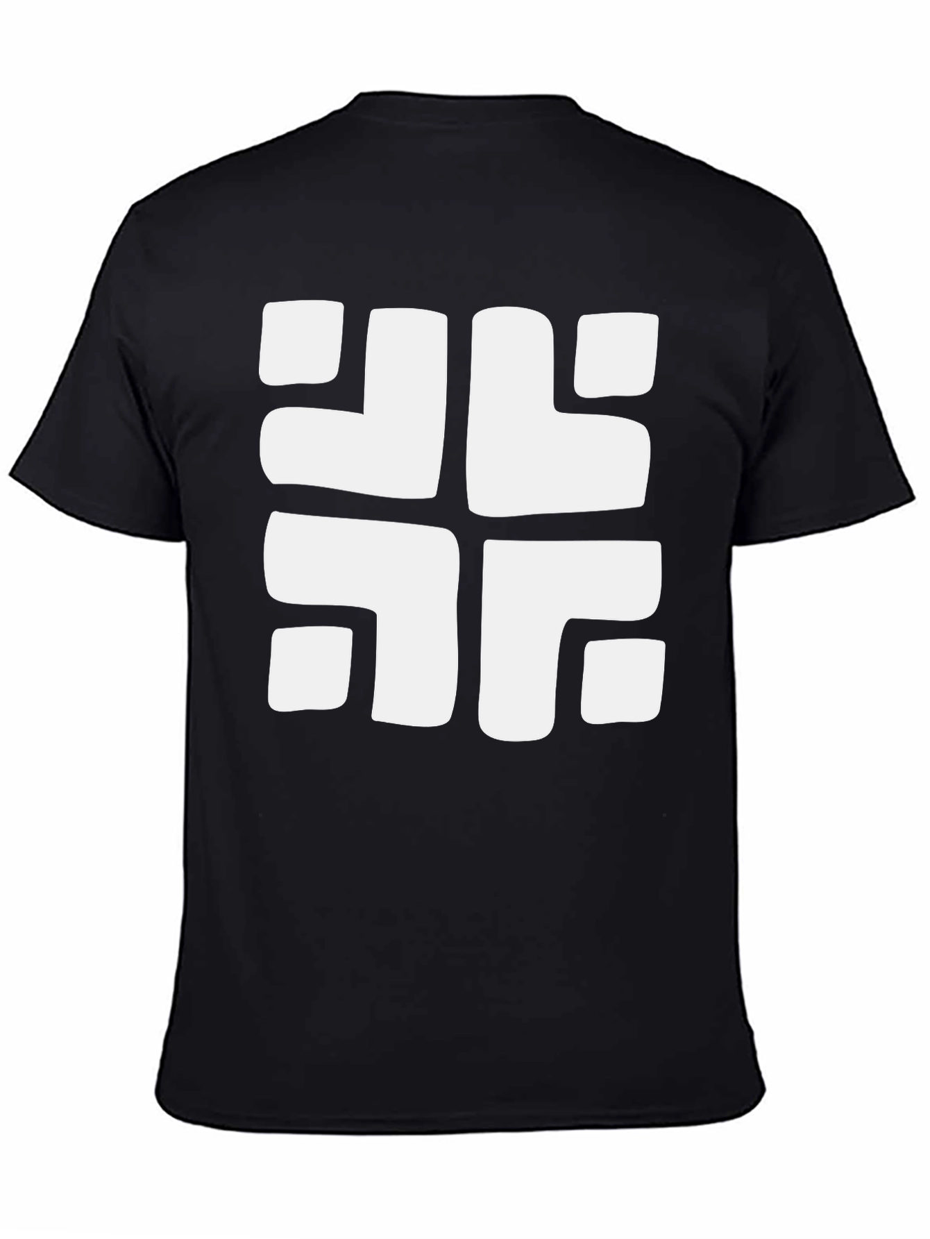 Geometric Pattern Tee - Bold Black Casual Top