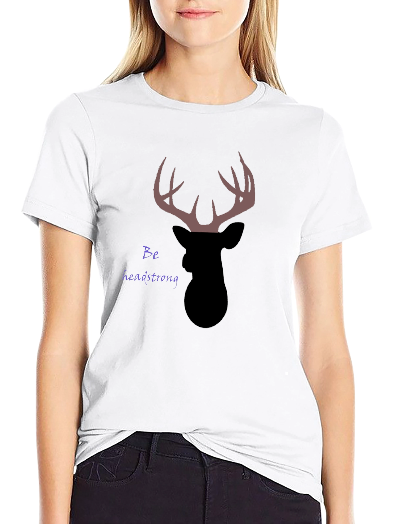 Headstrong Deer Graphic T-Shirt - Black