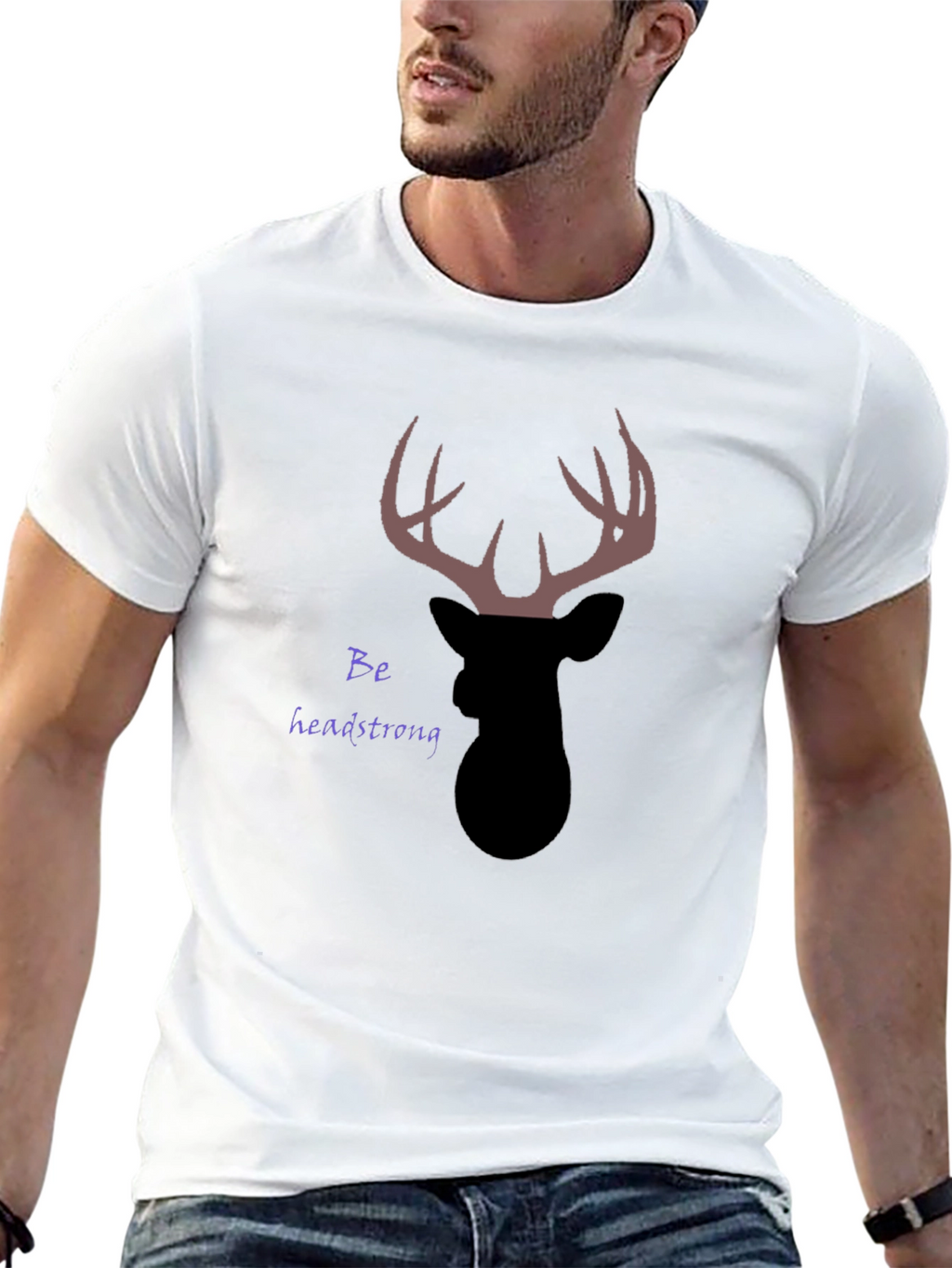 Headstrong Deer Graphic T-Shirt - Black