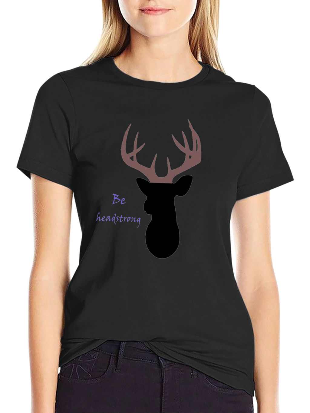 Headstrong Deer Graphic T-Shirt - Black