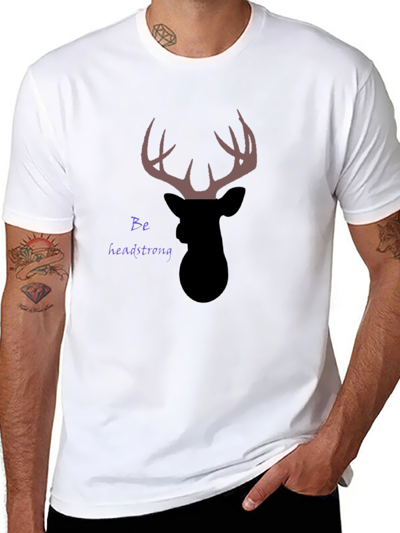 Headstrong Deer Graphic T-Shirt - Black