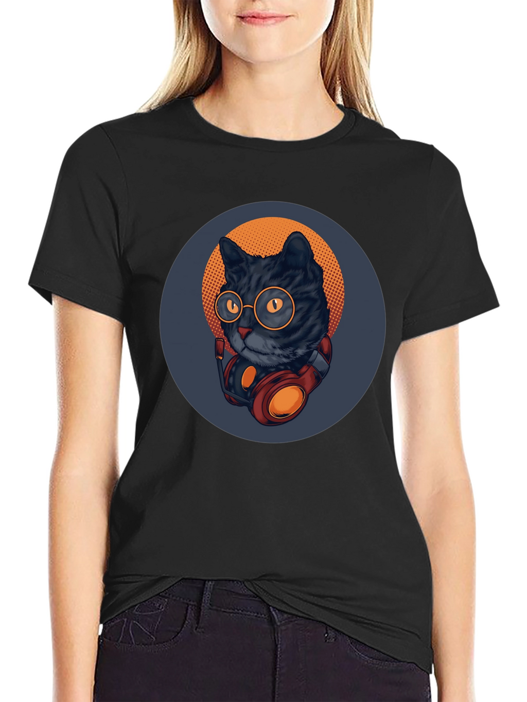 Cool Cat Tee: Retro DJ Style