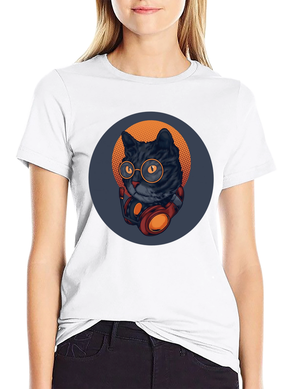 Cool Cat Tee: Retro DJ Style