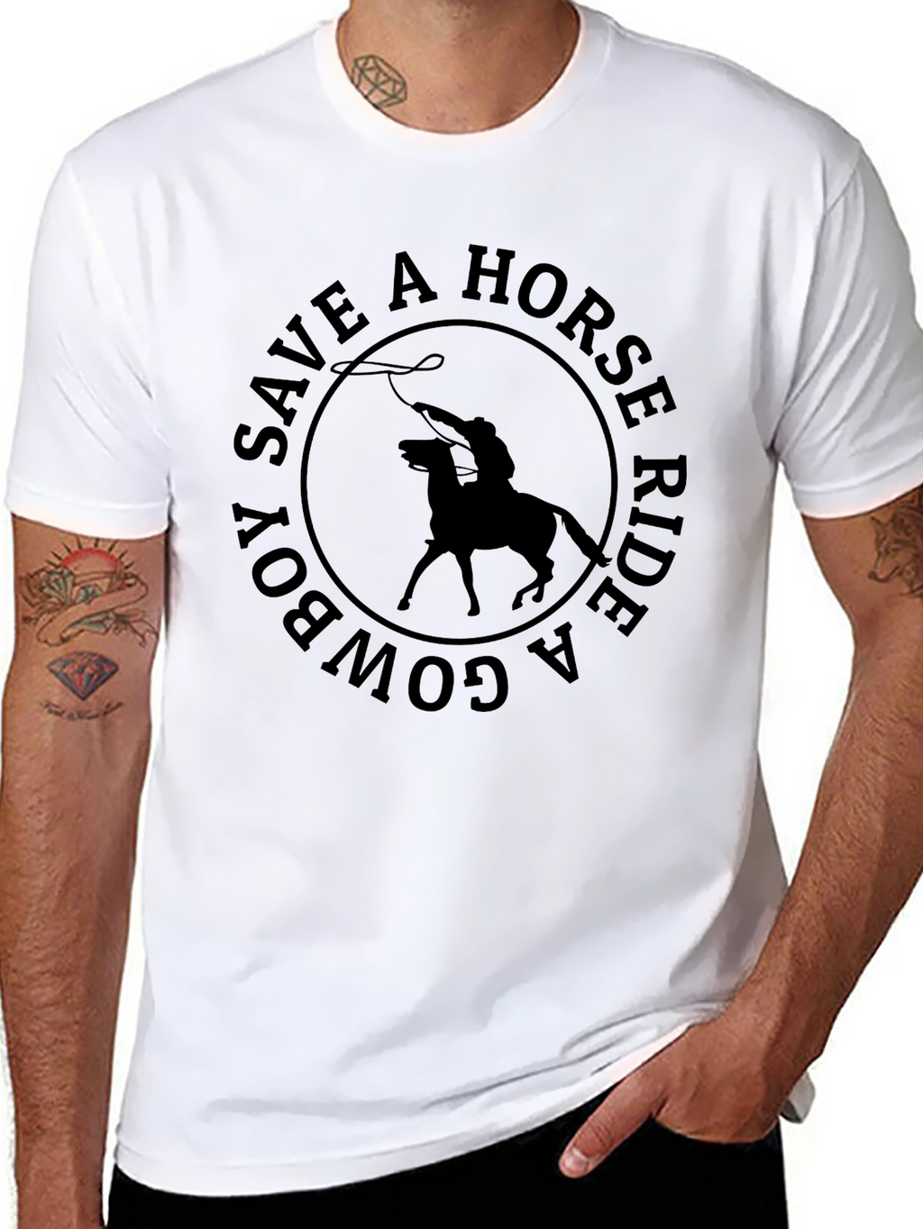 Save a Horse Ride a Cowboy Graphic T-Shirt