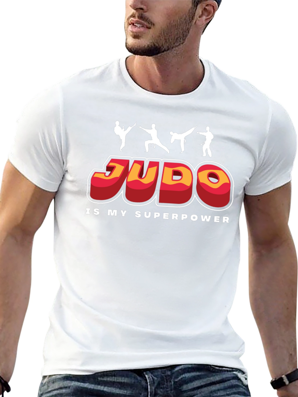 Judo Is My Superpower Black Graphic T-Shirt