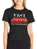 Judo Is My Superpower Black Graphic T-Shirt