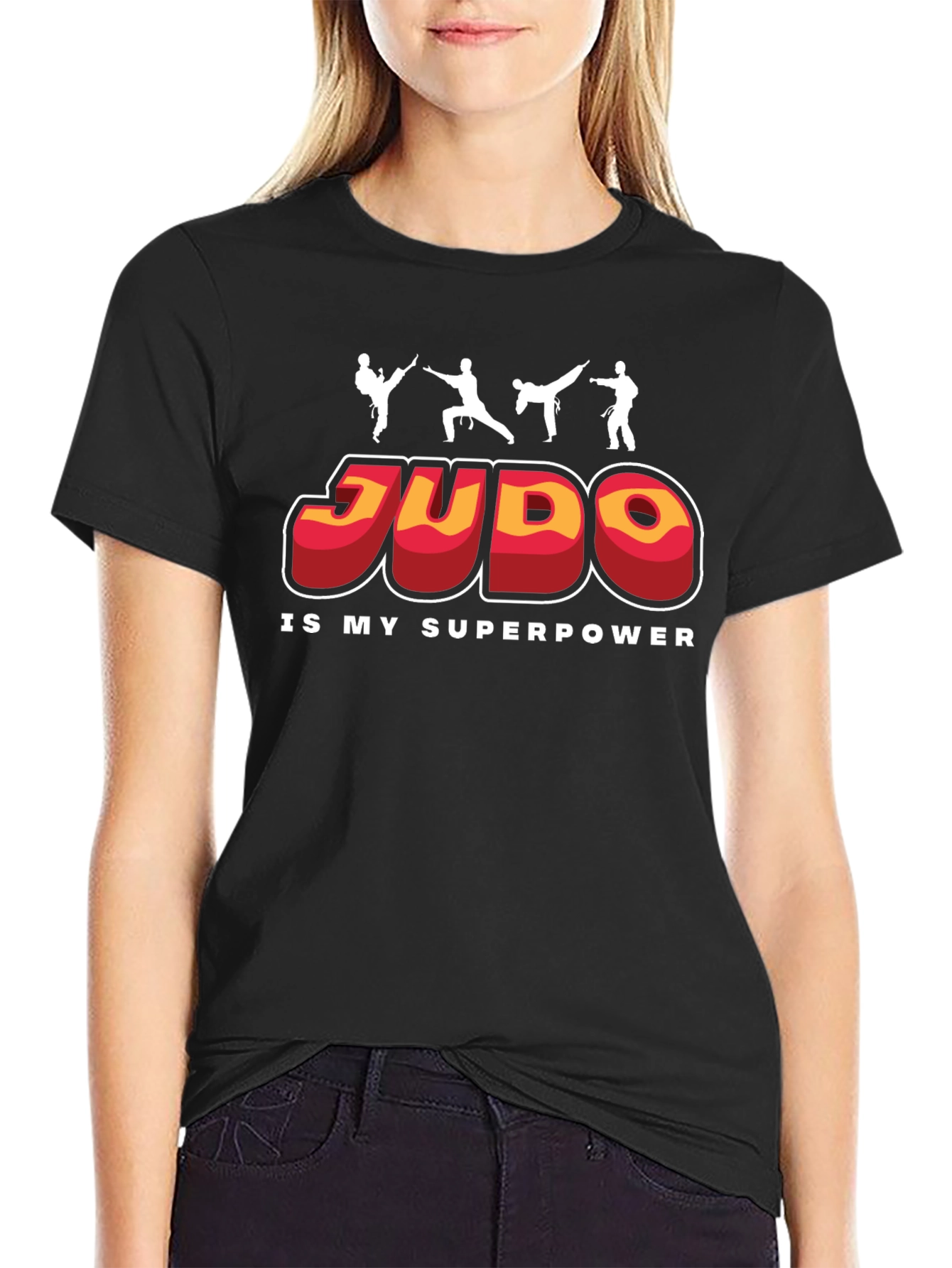 Judo Is My Superpower Black Graphic T-Shirt