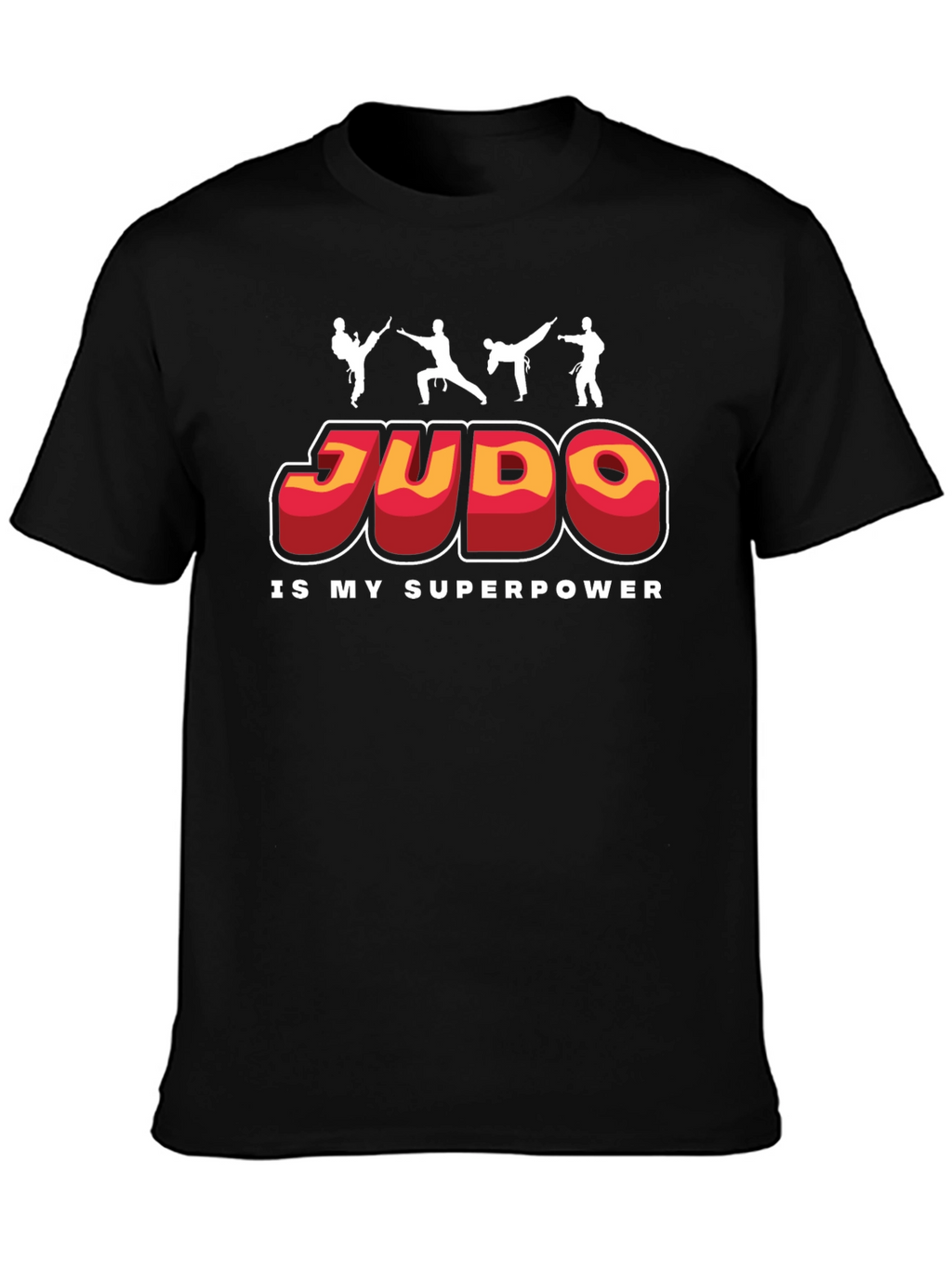 Judo Is My Superpower Black Graphic T-Shirt
