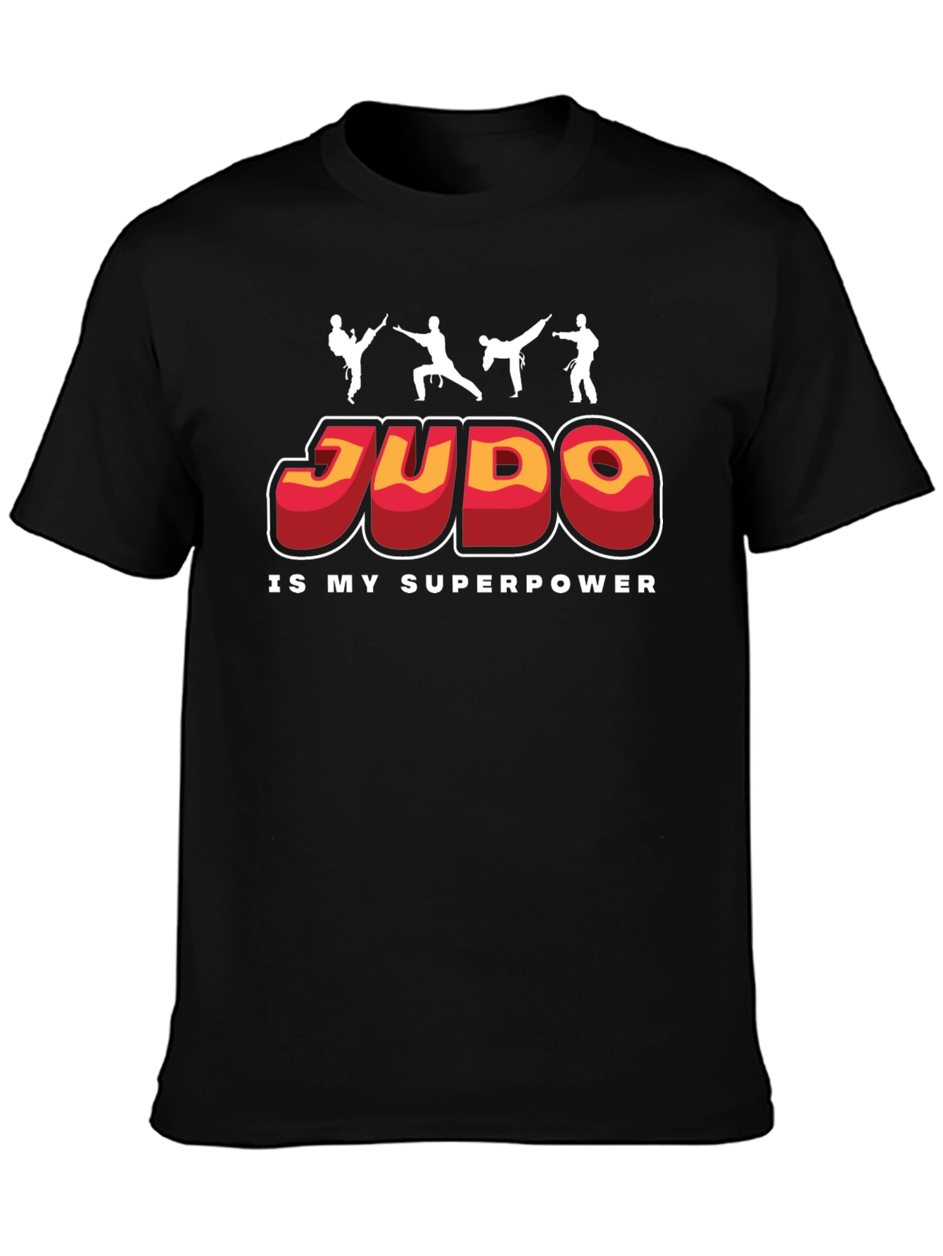 Judo Is My Superpower Black Graphic T-Shirt
