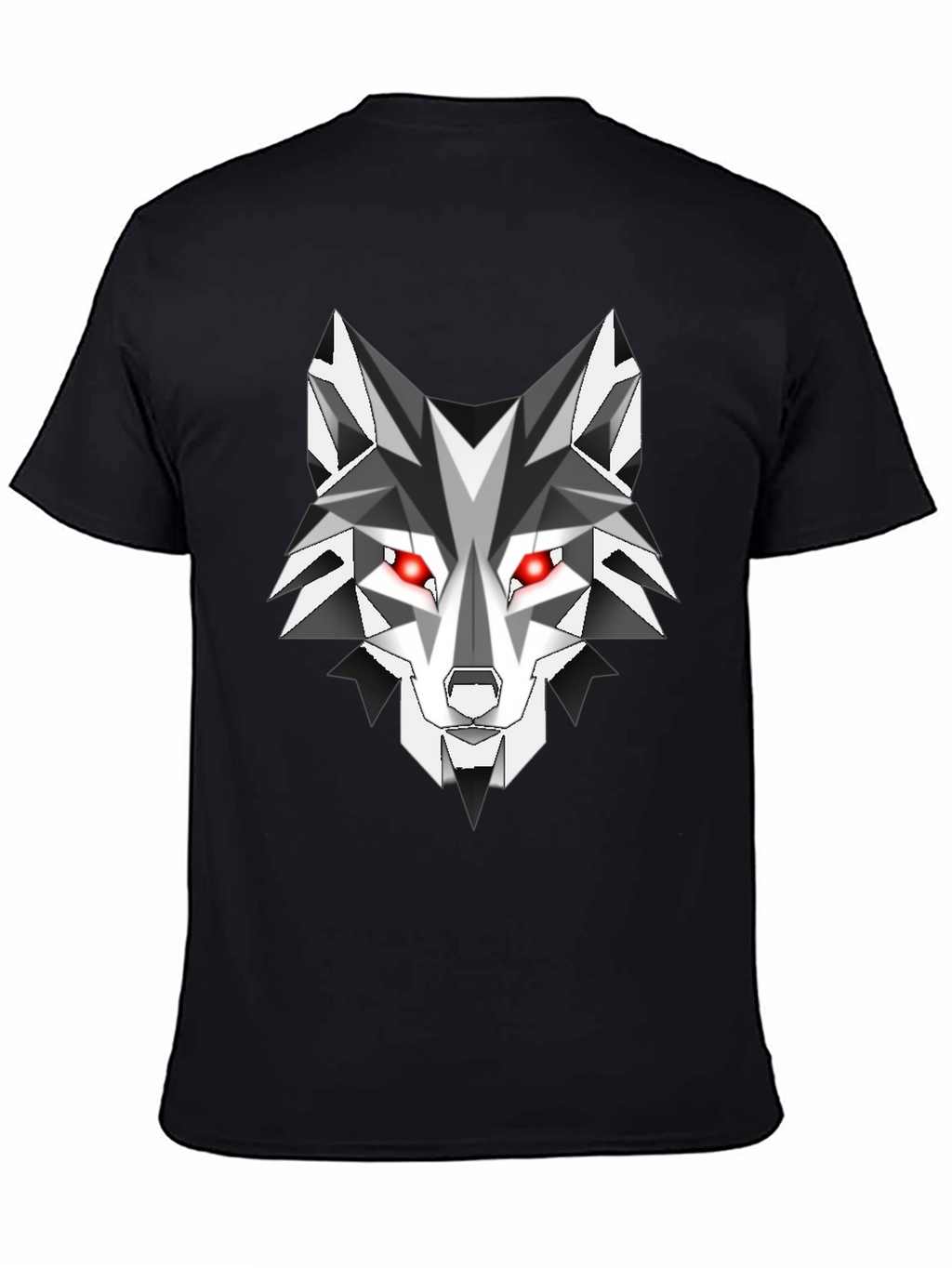 Geometric Wolf Graphic Tee - Mens Black T-Shirt