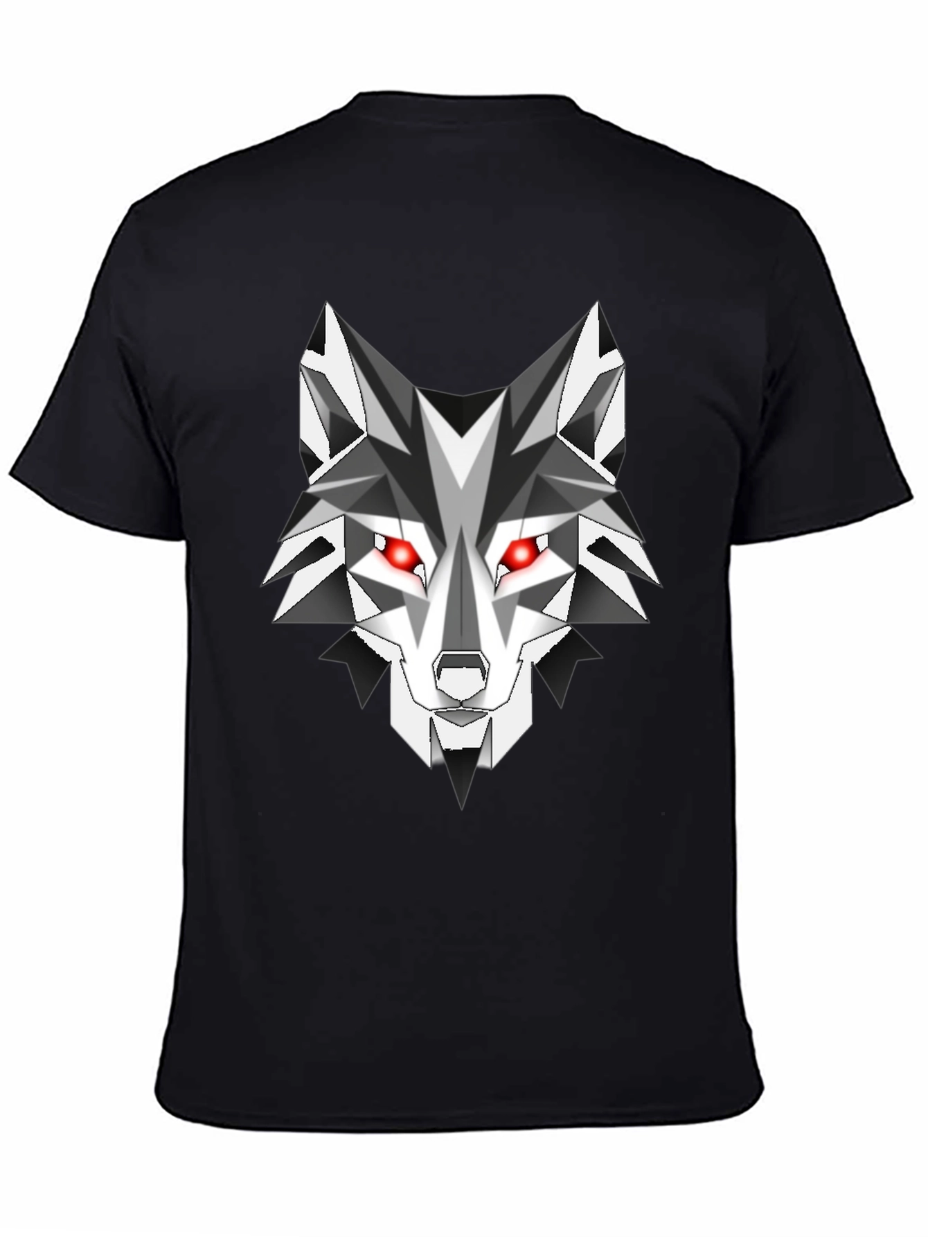 Geometric Wolf Graphic Tee - Mens Black T-Shirt