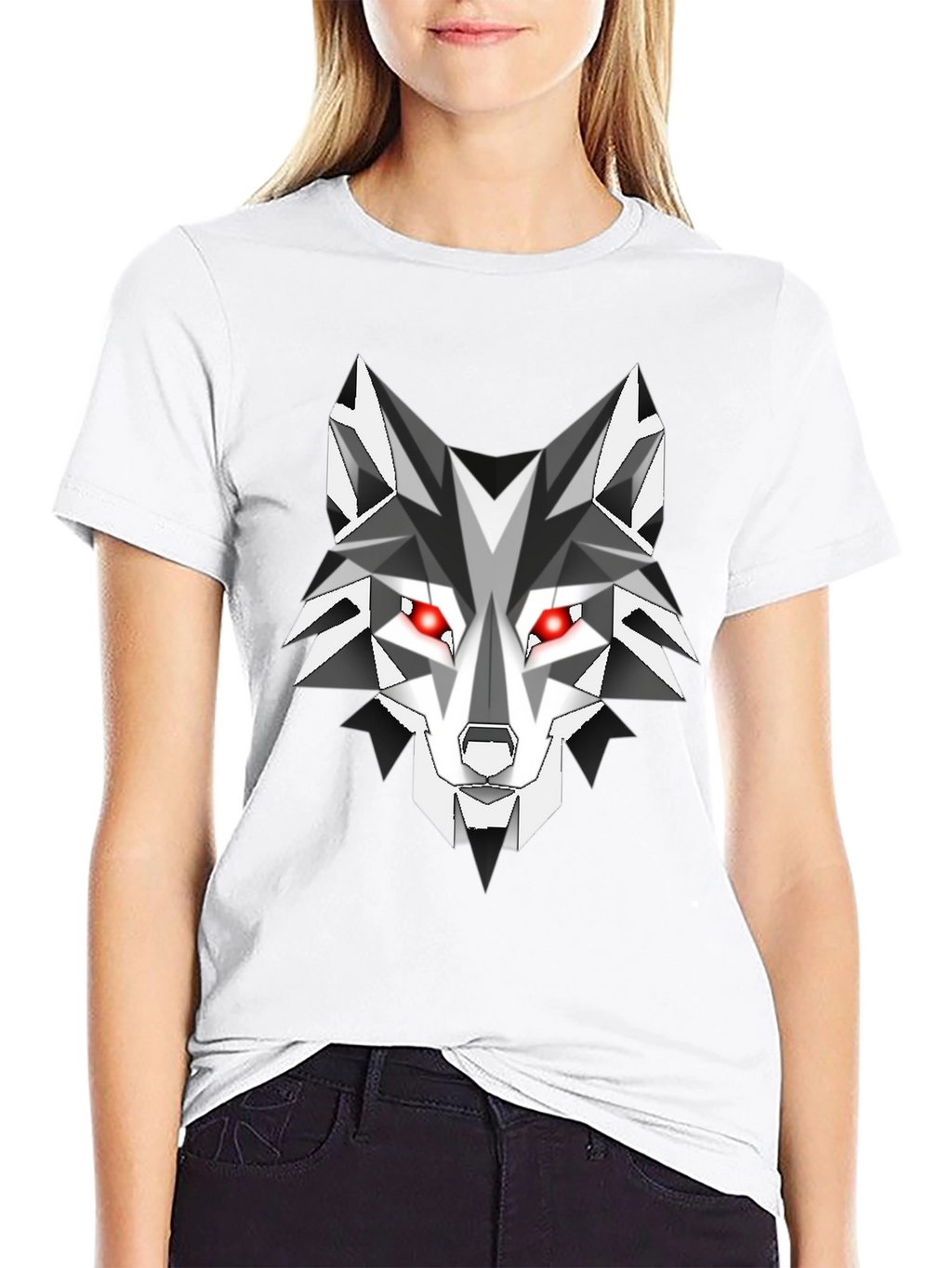 Geometric Wolf Graphic Tee - Mens Black T-Shirt