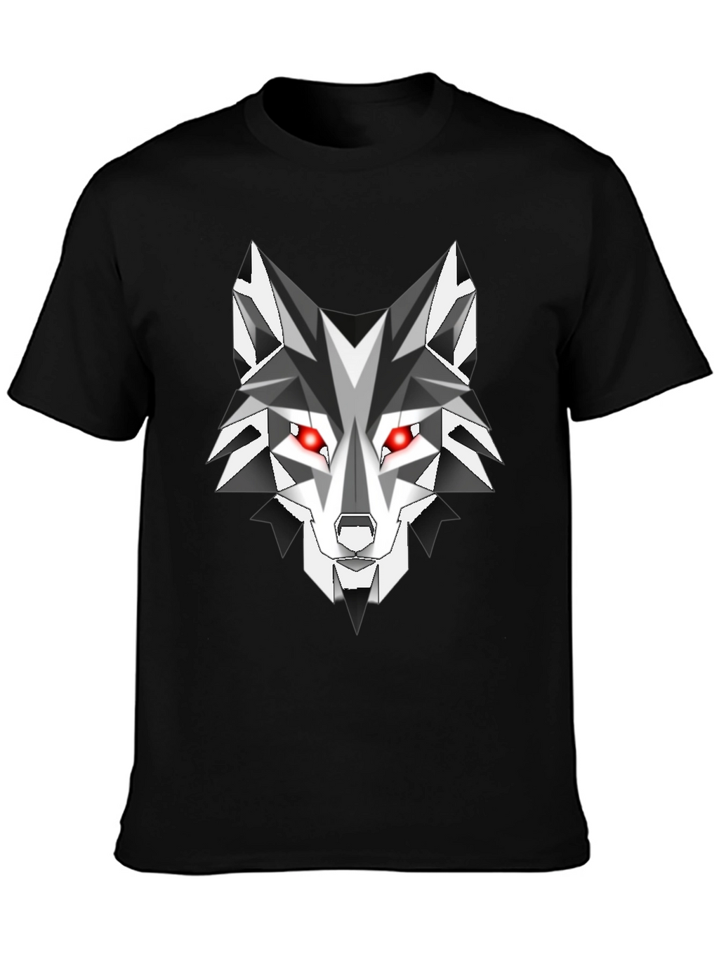 Geometric Wolf Graphic Tee - Mens Black T-Shirt