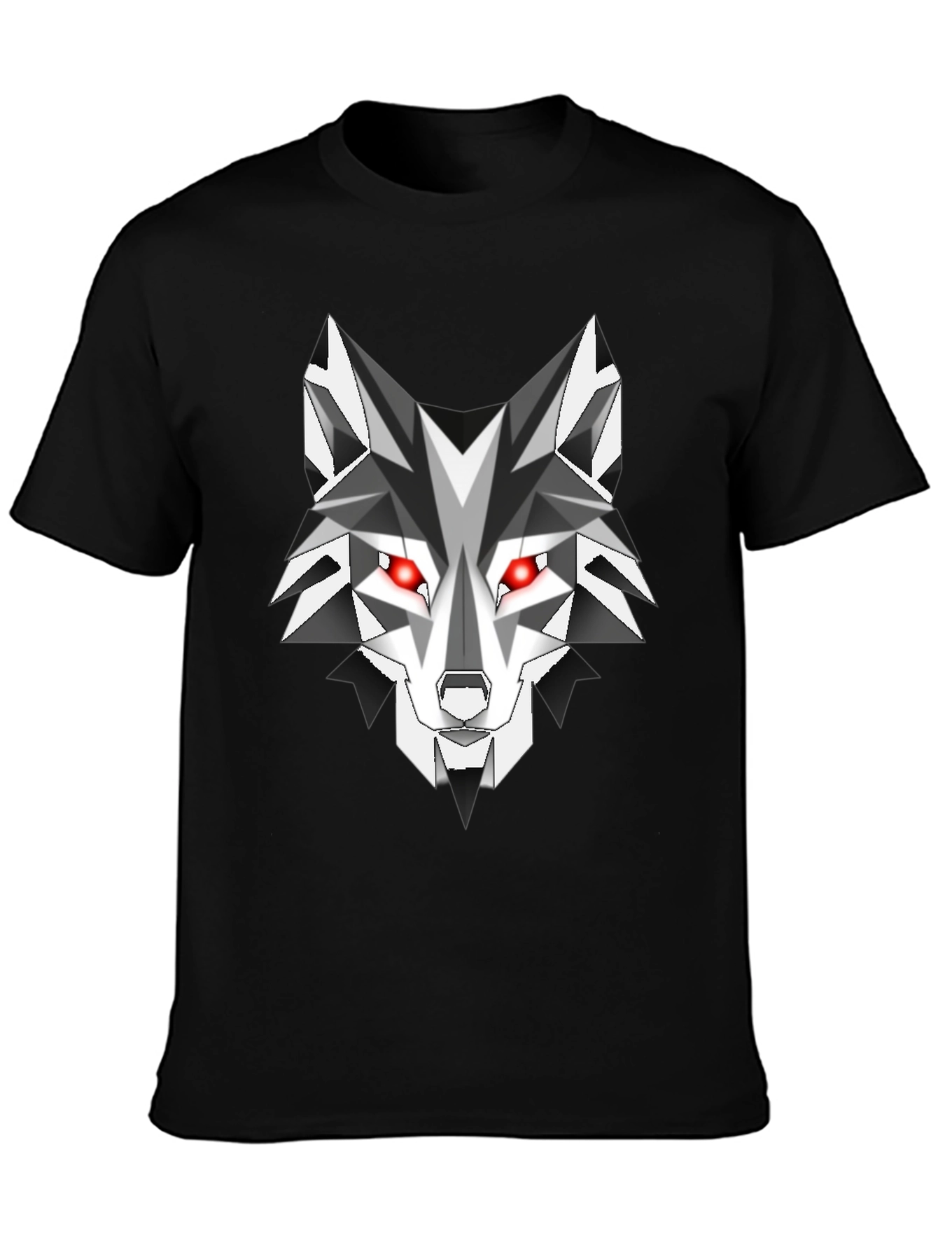 Geometric Wolf Graphic Tee - Mens Black T-Shirt