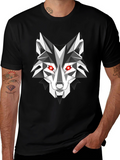 Geometric Wolf Graphic Tee - Mens Black T-Shirt