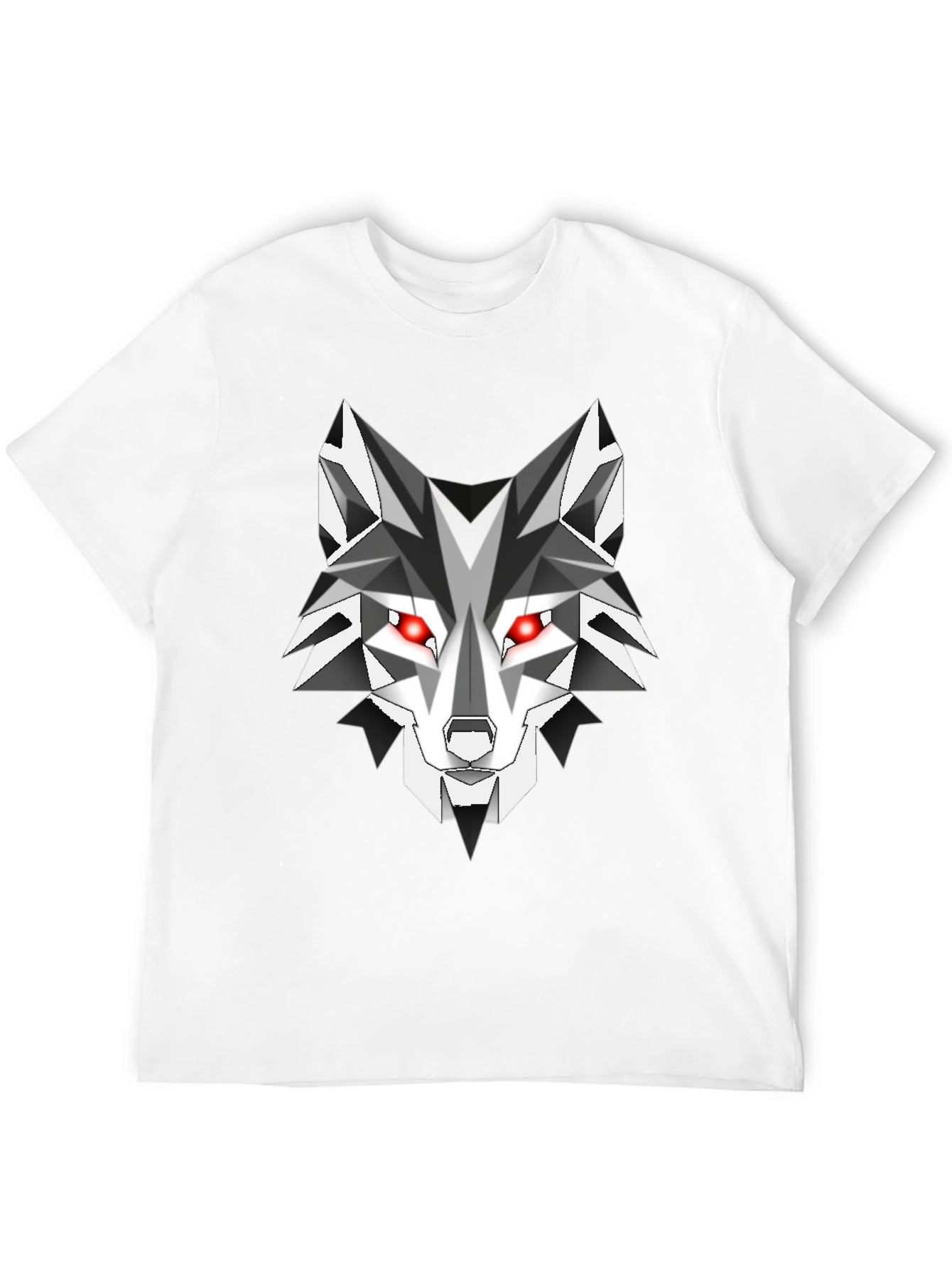 Geometric Wolf Graphic Tee - Mens Black T-Shirt
