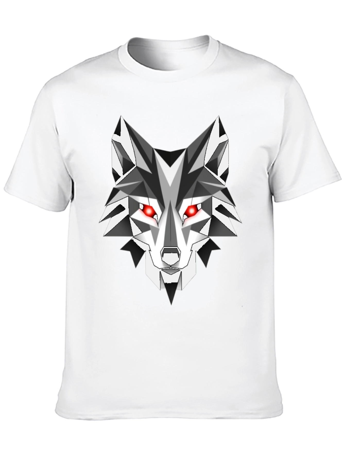 Geometric Wolf Graphic Tee - Mens Black T-Shirt