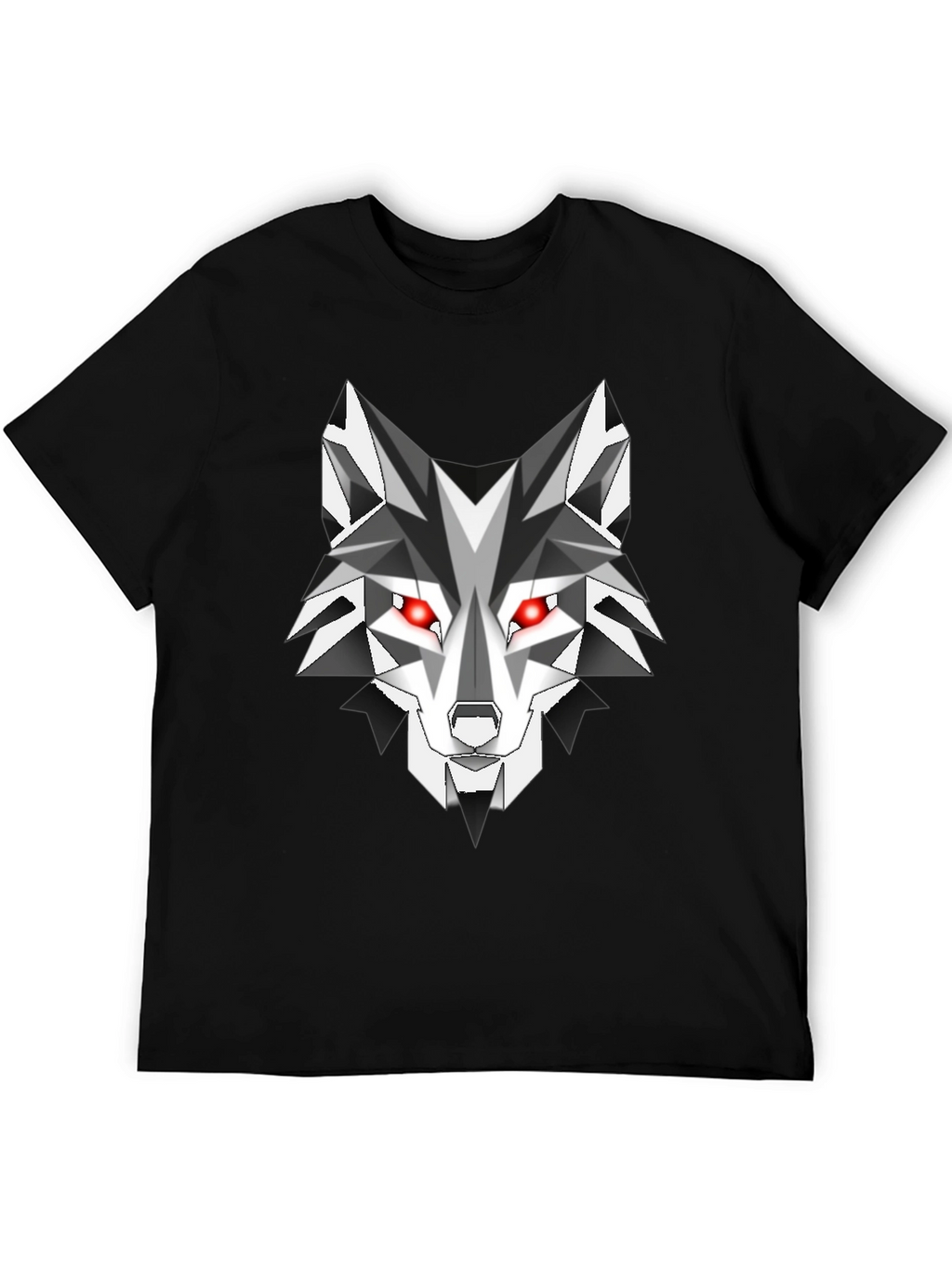 Geometric Wolf Graphic Tee - Mens Black T-Shirt