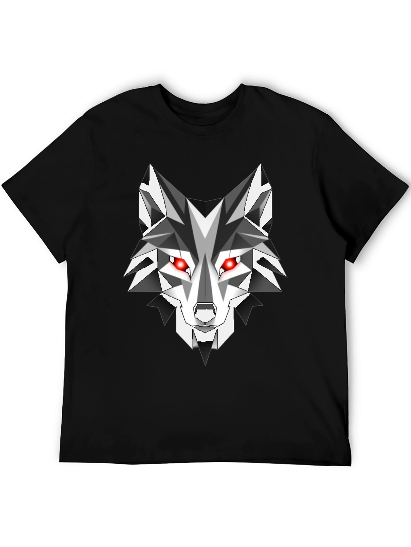 Geometric Wolf Graphic Tee - Mens Black T-Shirt
