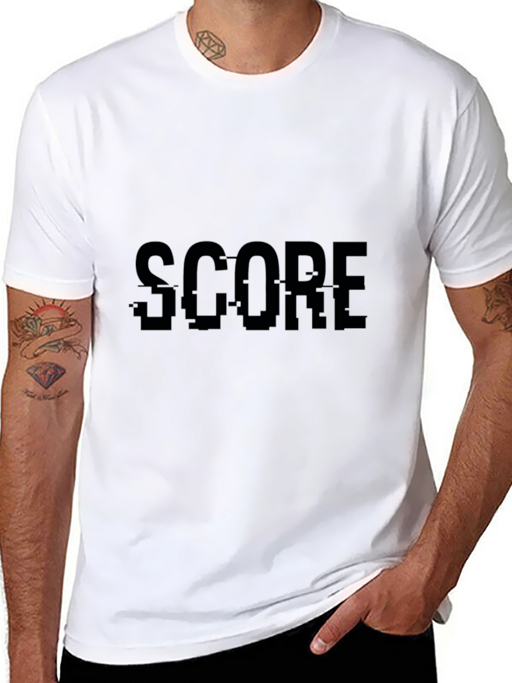 Score Glitch Black T-Shirt