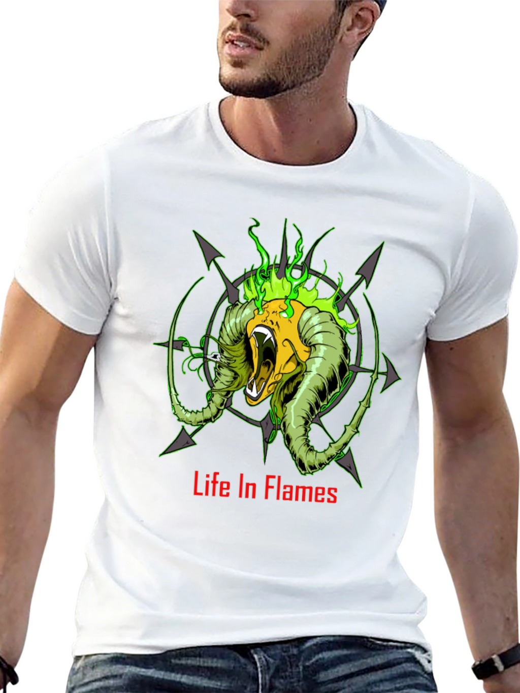 Life In Flames Graphic Tee - Black T-Shirt