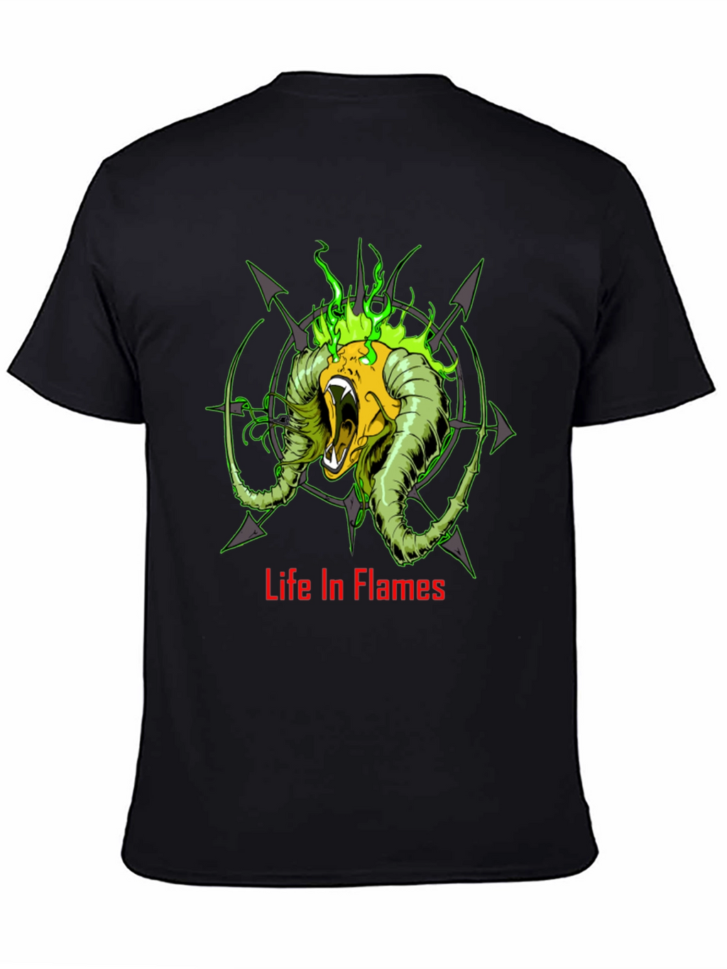 Life In Flames Graphic Tee - Black T-Shirt