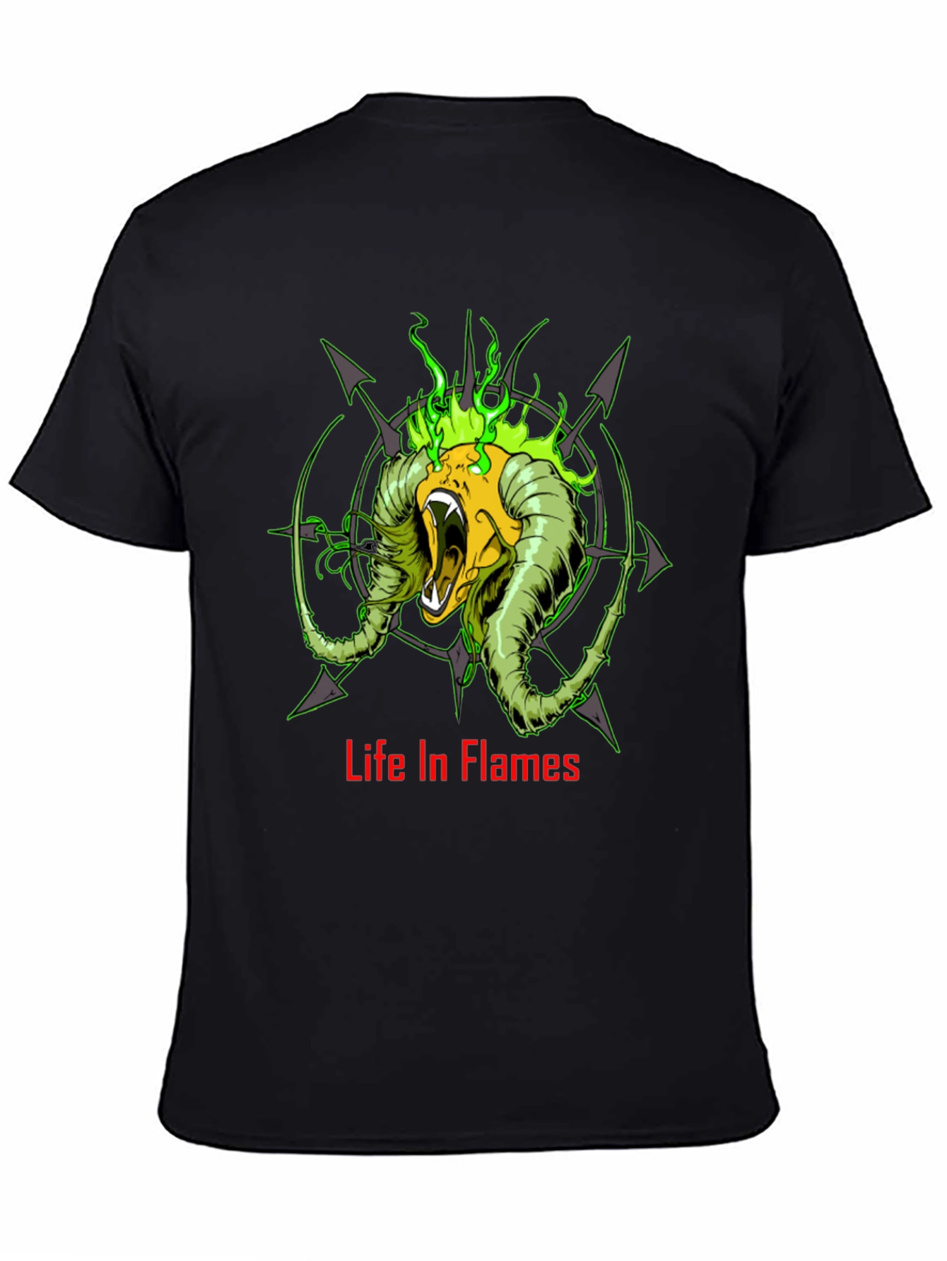 Life In Flames Graphic Tee - Black T-Shirt