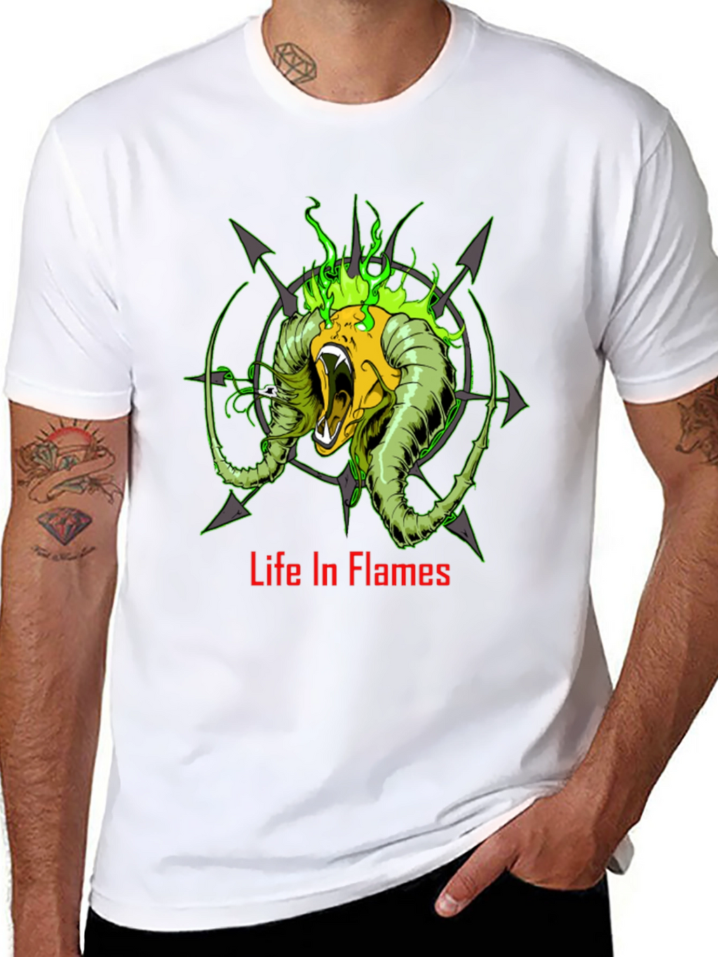 Life In Flames Graphic Tee - Black T-Shirt