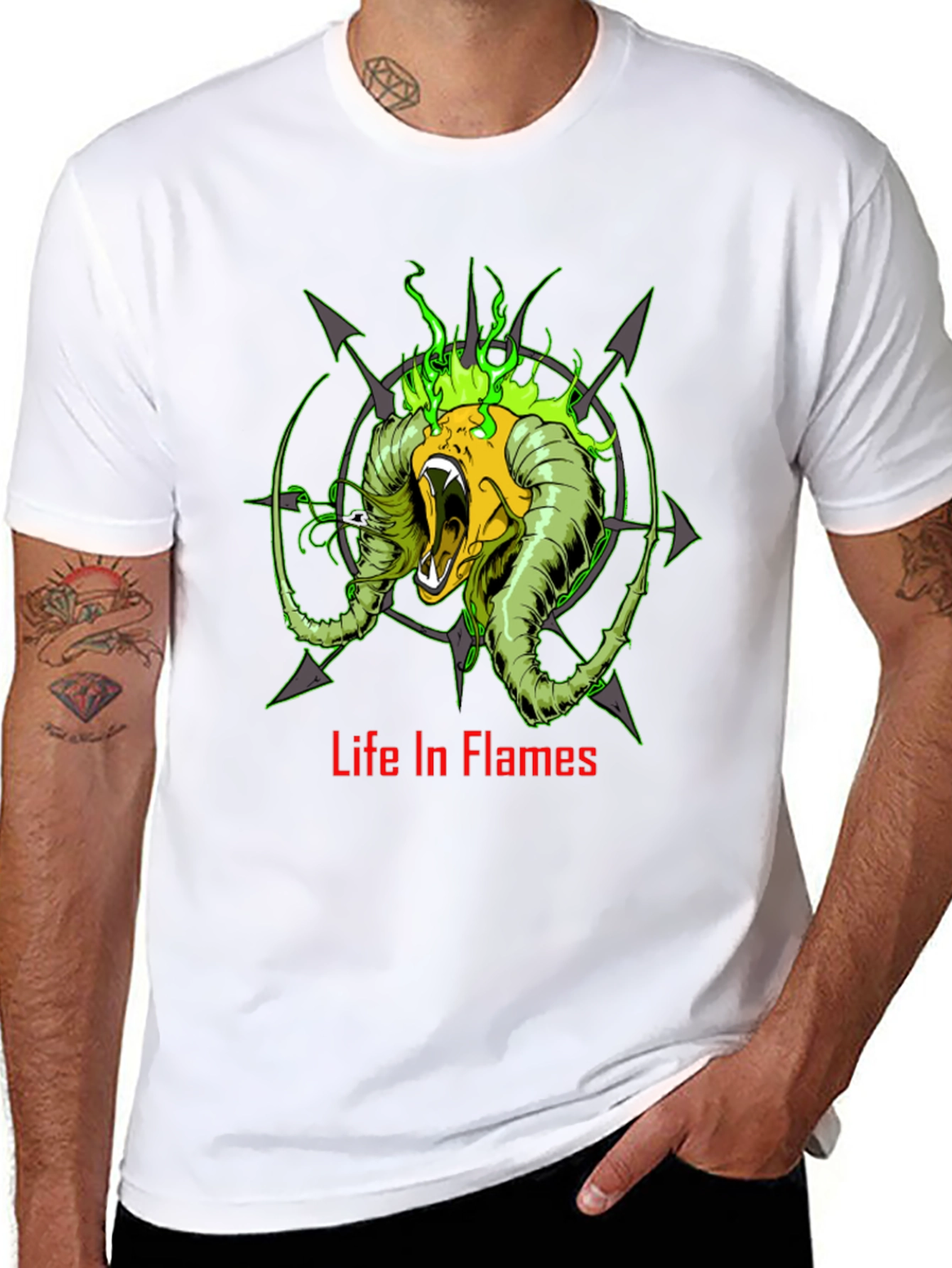 Life In Flames Graphic Tee - Black T-Shirt