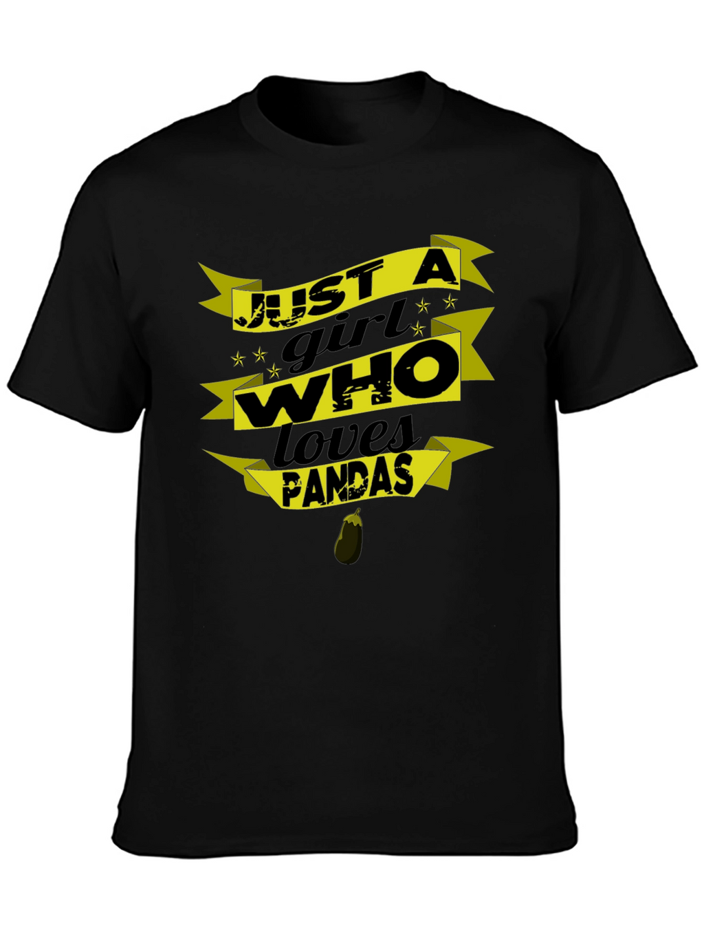Just a Girl Who Loves Pandas Black T-Shirt