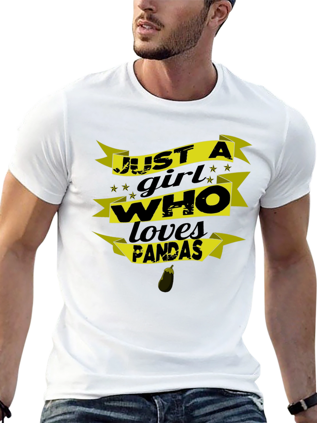 Just a Girl Who Loves Pandas Black T-Shirt