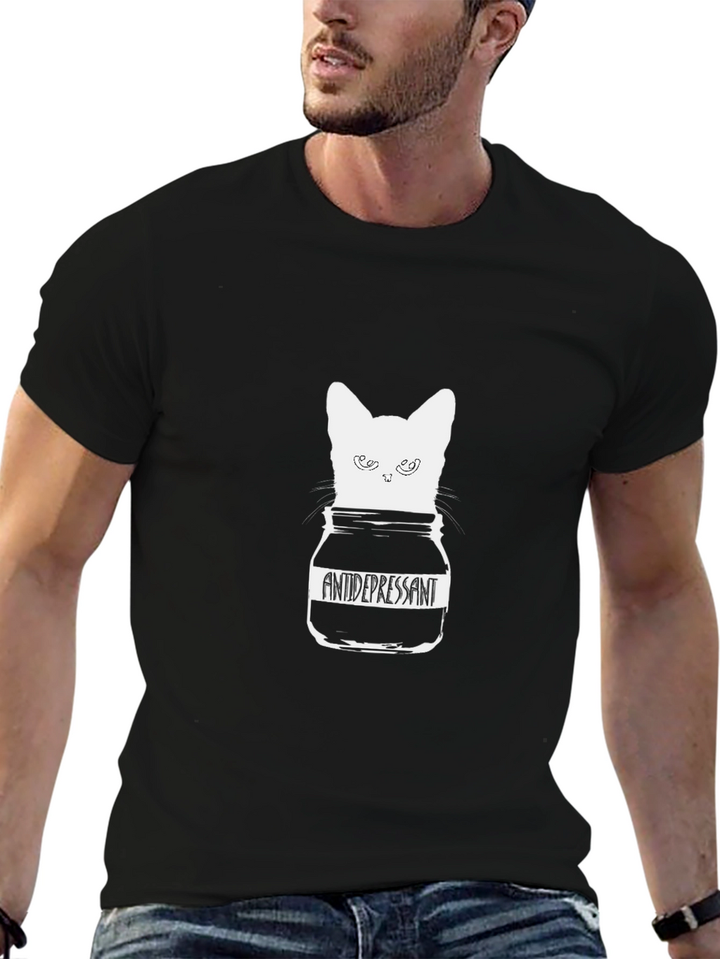 Antidepressant Cat T-Shirt - Funny Graphic Tee
