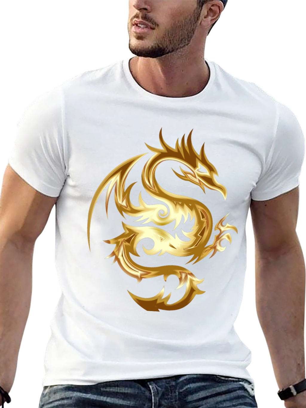 Golden Dragon Graphic Tee - Stylish & Bold