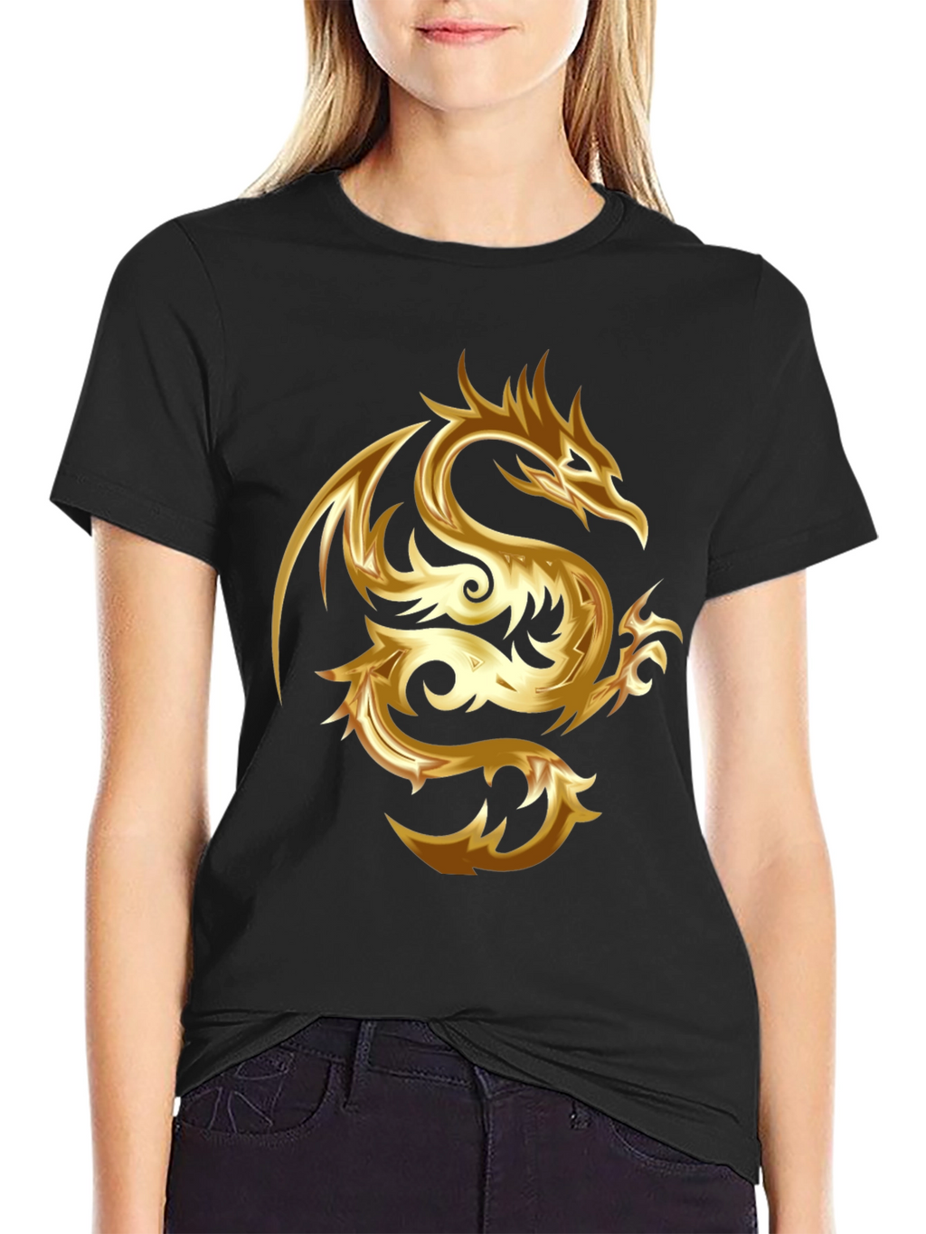 Golden Dragon Graphic Tee - Stylish & Bold