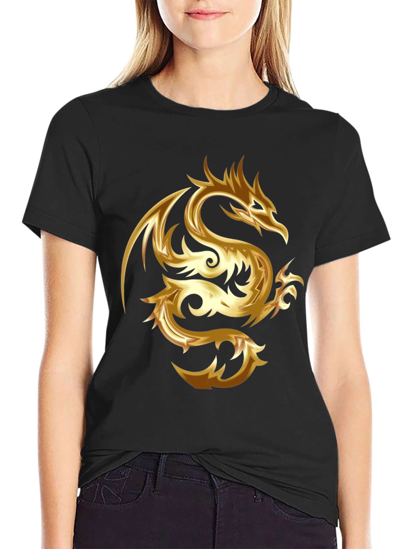 Golden Dragon Graphic Tee - Stylish & Bold
