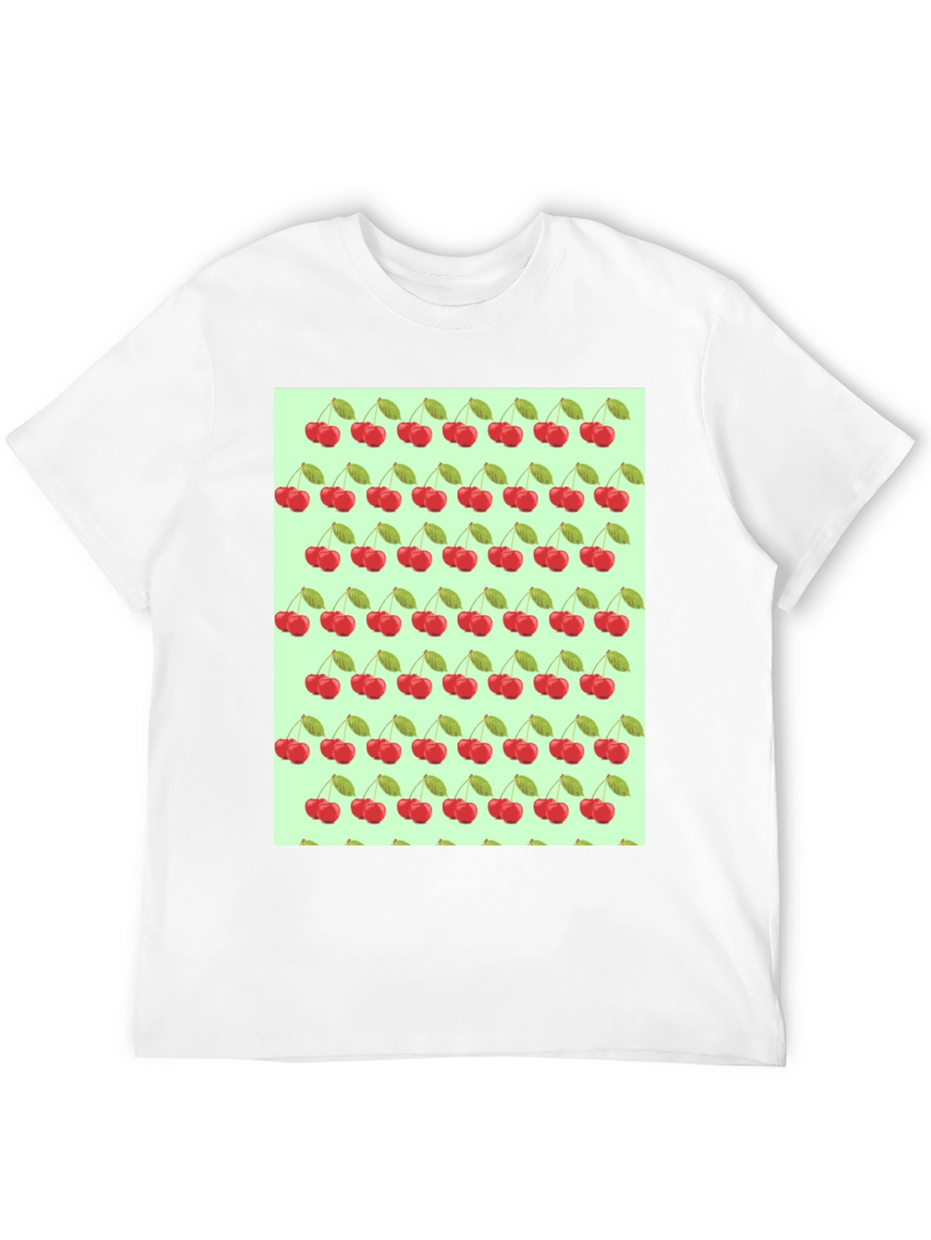 Cherry Print Black T-Shirt
