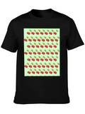 Cherry Print Black T-Shirt