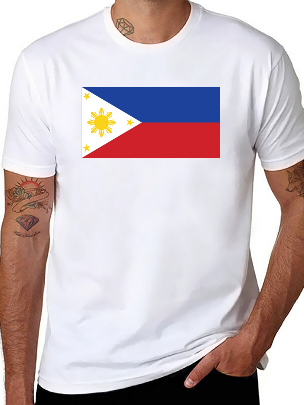 Philippines Flag Graphic Tee - Black