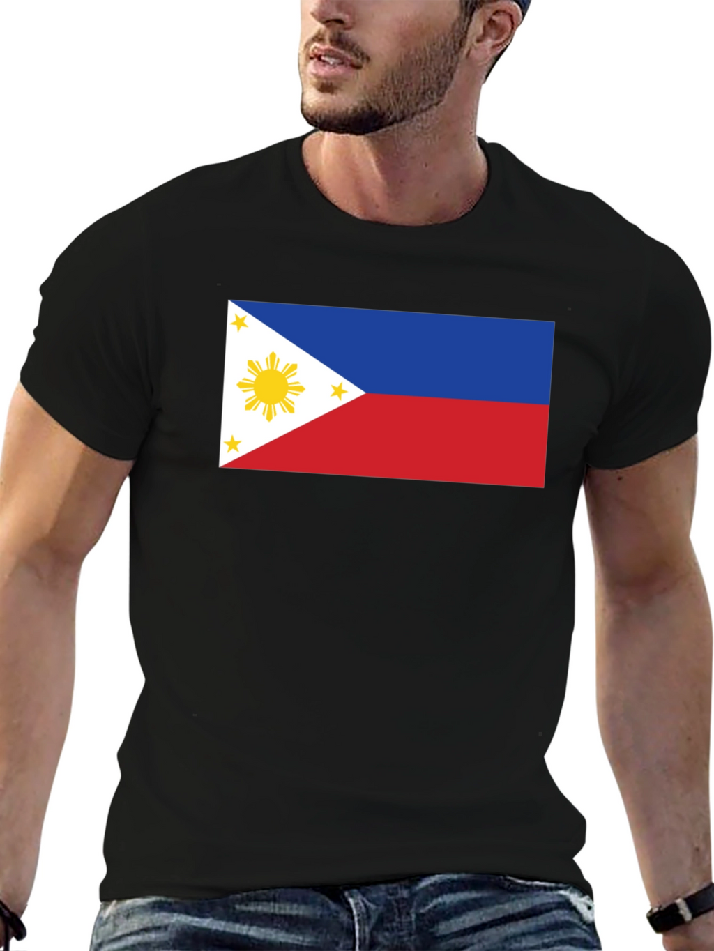 Philippines Flag Graphic Tee - Black